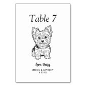 Numéro De Table Simple mariage de chien en noir et blanc (Par défaut)