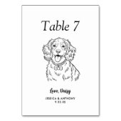 Numéro De Table Simple mariage de chien en noir et blanc (Dos)