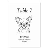 Numéro De Table Simple mariage de chien en noir et blanc (Dos)