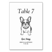 Numéro De Table Simple mariage de chien en noir et blanc  (Par défaut)