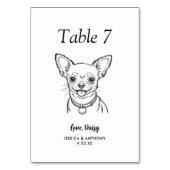 Numéro De Table Simple mariage de chien en noir et blanc (Dos)