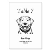 Numéro De Table Simple Mariage de Chien Noir et Blanc (Dos)