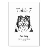 Numéro De Table Simple mariage de chien noir et blanc (Dos)