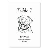 Numéro De Table Simple Mariage de Chien Noir et Blanc (Dos)