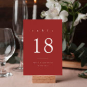 Numéro De Table Simple Mariage de Noël de Maron