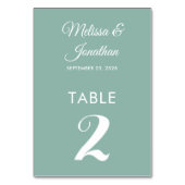 Numéro De Table Simple mariage moderne blanc menthe vert élégant (Par défaut)