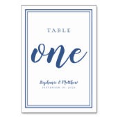 Numéro De Table Simple Mariage Table Numéro Un Bleu & Blanc (Par défaut)