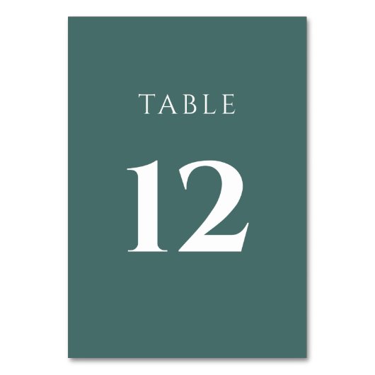 Numéro De Table Simple Mariage vert et blanc (Dos)