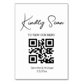 Numéro De Table simple menu de mariage code qr minimal (Par défaut)