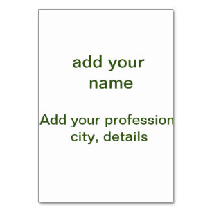 Numéro De Table Simple minimal vert ajoutez votre texte nom photo