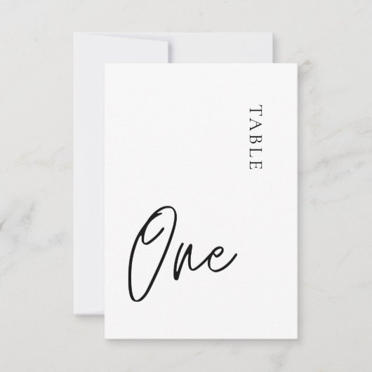 Numéro de table simple minimaliste 1 (Devant)