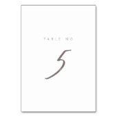 Numéro de table simple minimaliste élégant (Dos)