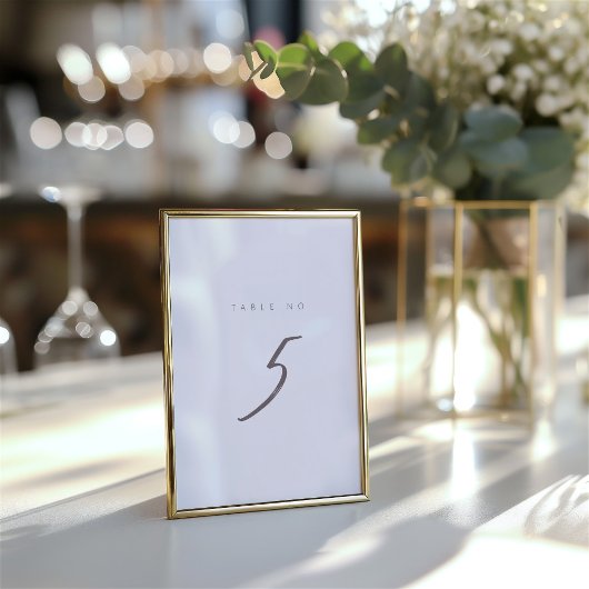 Numéro de table simple minimaliste élégant