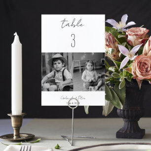 Numéro De Table Simple minimaliste Mariage photo pour enfant