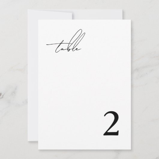 Numéro de table simple minimaliste moderne (Devant)