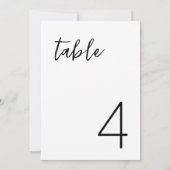 Numéro de table simple minimaliste moderne (Dos)