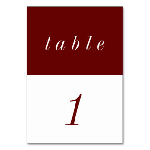 Numéro De Table Simple minimaliste rouge et blanc