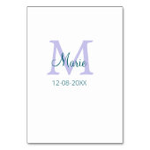 Numéro De Table simple minimum ajouter nom monogramme violet vert  (Par défaut)
