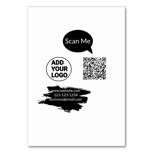 Numéro De Table Simple minimum q r code ajouter logo code d'analys (Dos)