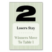 Numéro De Table Simple Modern Bunco Table Two Card Set  (Dos)