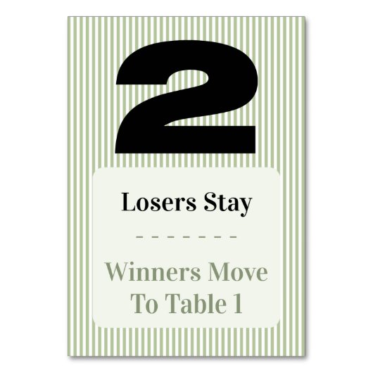 Numéro De Table Simple Modern Bunco Table Two Card Set  (Par défaut)