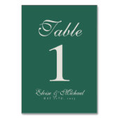 Numéro De Table Simple Modern Minimalist Sage Green Wedding (Dos)