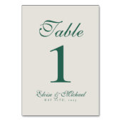 Numéro De Table Simple Modern Minimalist Sage Green Wedding (Par défaut)