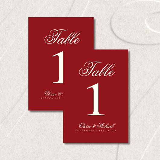 Numéro De Table Simple Modern Old Money Wedding
