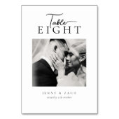 Numéro De Table Simple Modern Script Wedding Photo (Dos)