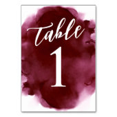 Numéro De Table Simple Moderne Aquarelle Bourgogne (Dos)