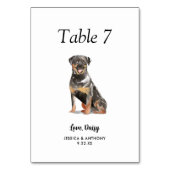 Numéro De Table Simple Moderne Aquarelle Chien Mariage (Par défaut)