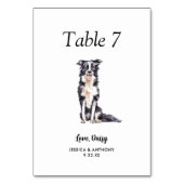 Numéro De Table Simple Moderne Aquarelle Chien Mariage  (Par défaut)