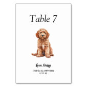 Numéro De Table Simple Moderne Aquarelle Mariage Chien (Par défaut)