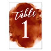 Numéro De Table Simple Moderne Aquarelle Orange Brûlé (Par défaut)