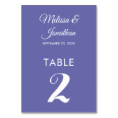 Numéro De Table Simple moderne blanc perwinkel élégant mariage (Par défaut)