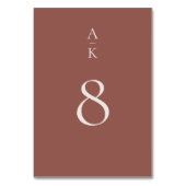 Numéro De Table Simple moderne Brown Monogramme Mix Match Mariage (Dos)