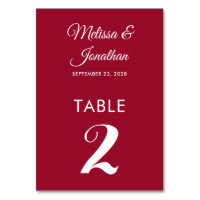 Simple moderne crammson rouge élégant mariage