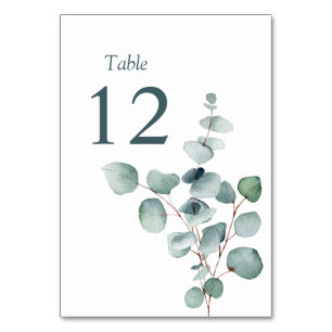 Numéro De Table Simple Moderne Minimaliste Branche d'Eucalyptus