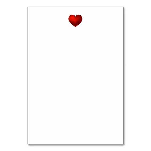 Numéro De Table Simple moderne Red Heart Mariage blanc (Dos)