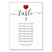 Numéro De Table Simple moderne Red Heart Mariage blanc (Par défaut)