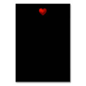 Numéro De Table Simple moderne Red Heart Mariage noir (Dos)