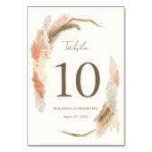 Numéro De Table Simple Moderne Rustique Mariage Herbe de Pampas (Par défaut)