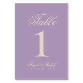 Numéro De Table Simple moderne Vieux argent Lavender Mariage de la (Dos)
