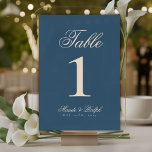 Numéro De Table Simple moderne Vieux argent Pacifique Mariage bleu<br><div class="desc">Guidez les invités à leurs sièges avec raffinement en utilisant ces simples numéros de table de Mariage bleu Pacifique Old Money Moderne. Avec une calligraphie raffinée et un riche arrière - plan de couleur classique, ces cartes numériques apportent une touche de cohésion élevée à votre décor de réception. Parfaits pour...</div>