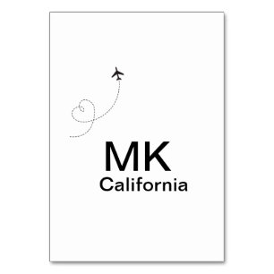 Numéro De Table Simple monogram add text travel plane phot