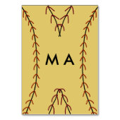 Numéro De Table Simple monogramme ajouter votre nom lettre man min (Dos)