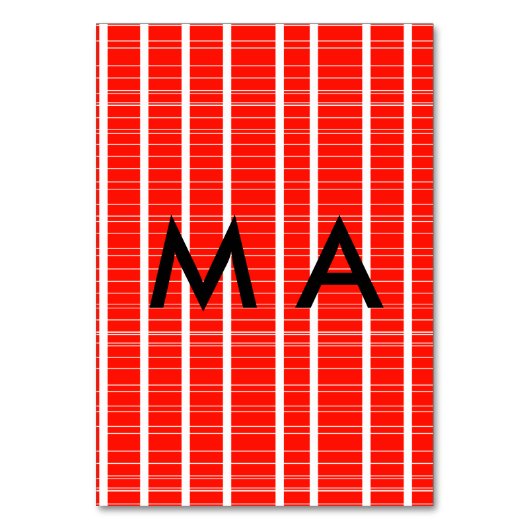 Numéro De Table Simple monogramme ajouter votre nom lettre man min (Dos)