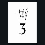 Numéro De Table Simple noir blanc moderne minimaliste Numéro de ta<br><div class="desc">© Gorjo Designs. Fait pour vous via la plateforme Zazzle. // Besoin d'aide pour customiser votre design ? Vous avez d'autres idées ? N'hésitez pas à me contacter (Zoe) directement.</div>
