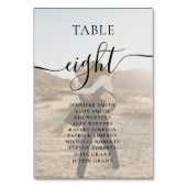 Numéro De Table Simple noir blanc nom de script photos mariage (Par défaut)