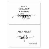 Numéro De Table Simple Noir Calligraphie Repas Option Place Card (Par défaut)